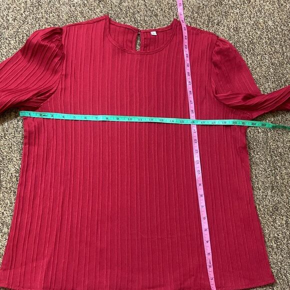 Women’s  Elegant Burgundy Blouse Size XL - Picture 7 of 10
